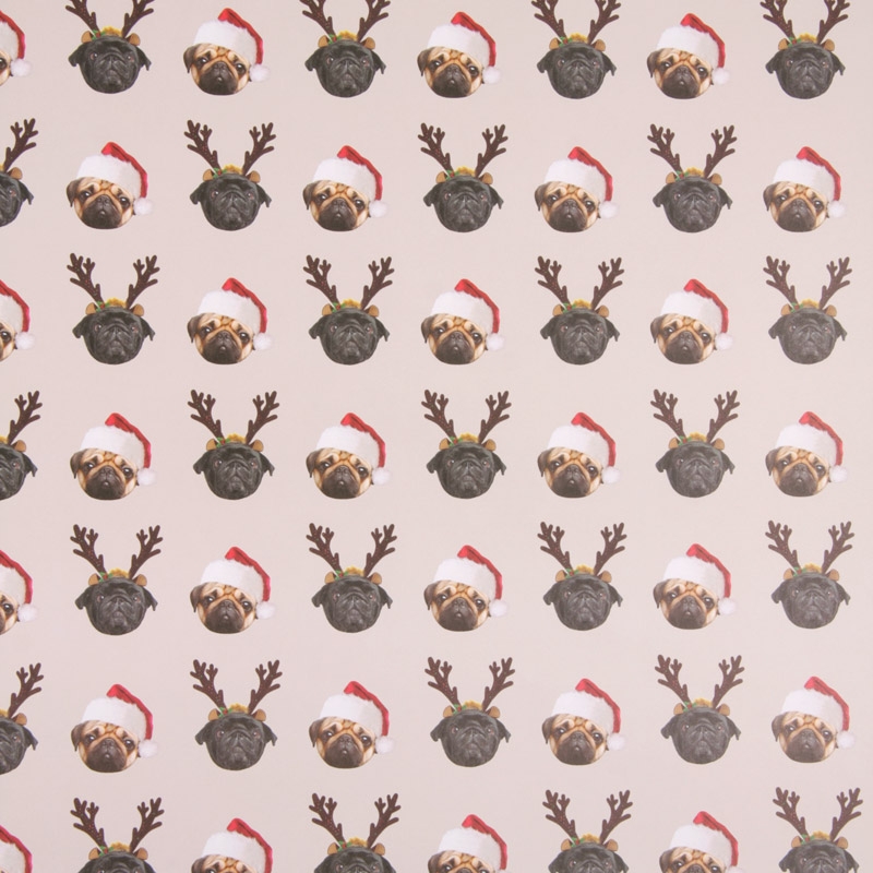 pug christmas gift wrap